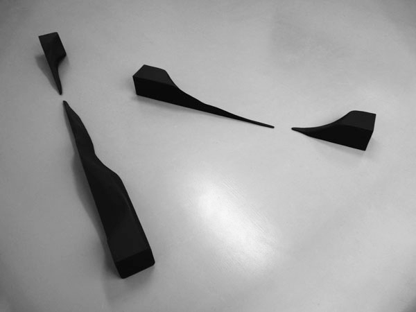 Sans titre, 2010 / Bois, peinture acrylique et cirage / Dimensions variables Sans titre, 2010 / Bois, peinture acrylique et cirage / Dimensions variables