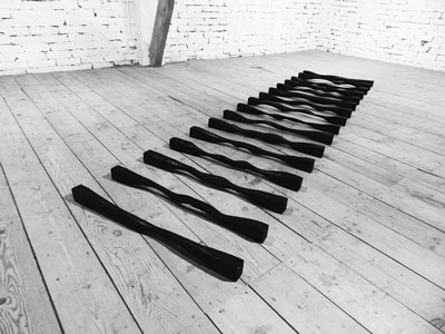 Sans titre (Horizontales), 2017 / Bois, peinture et cirage Sans titre (Horizontales), 2017 / Bois, peinture et cirage